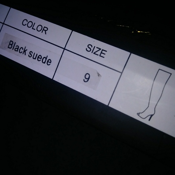 Black suede over the knee boots - Picture 4 of 4